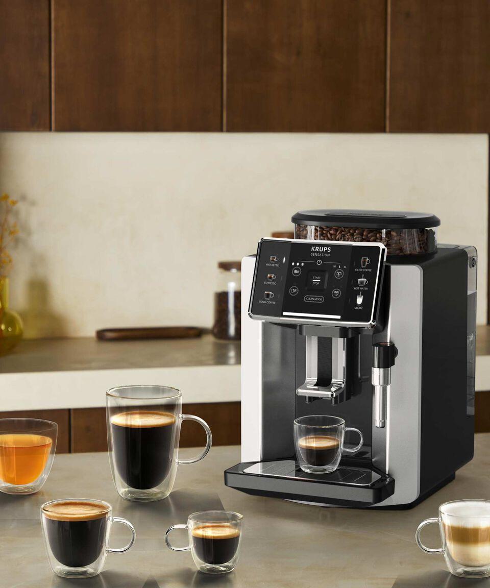 Krups Cafetera Automática Krups Sensation Para 2 Tazas Negro En Acero Inoxidable