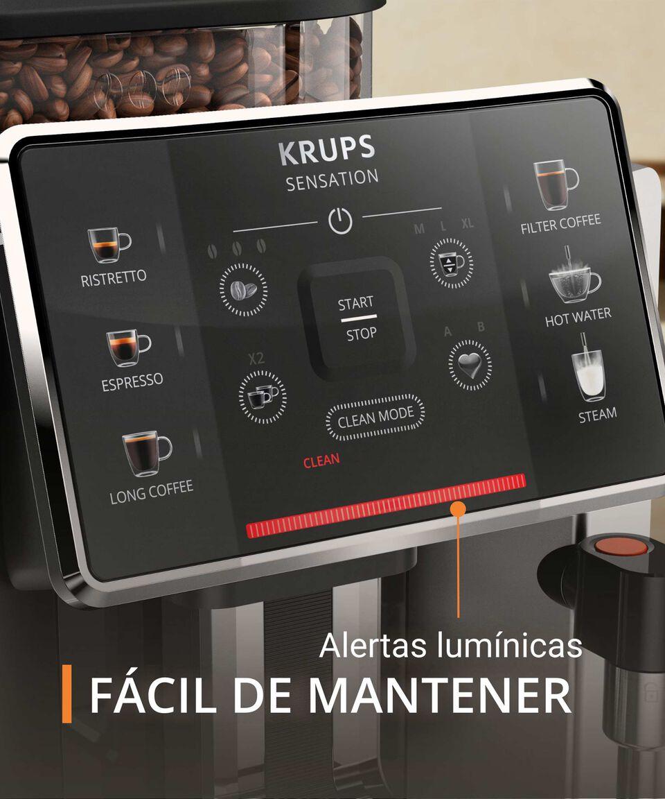 Krups Cafetera Automática Krups Sensation Para 2 Tazas Negro En Acero Inoxidable