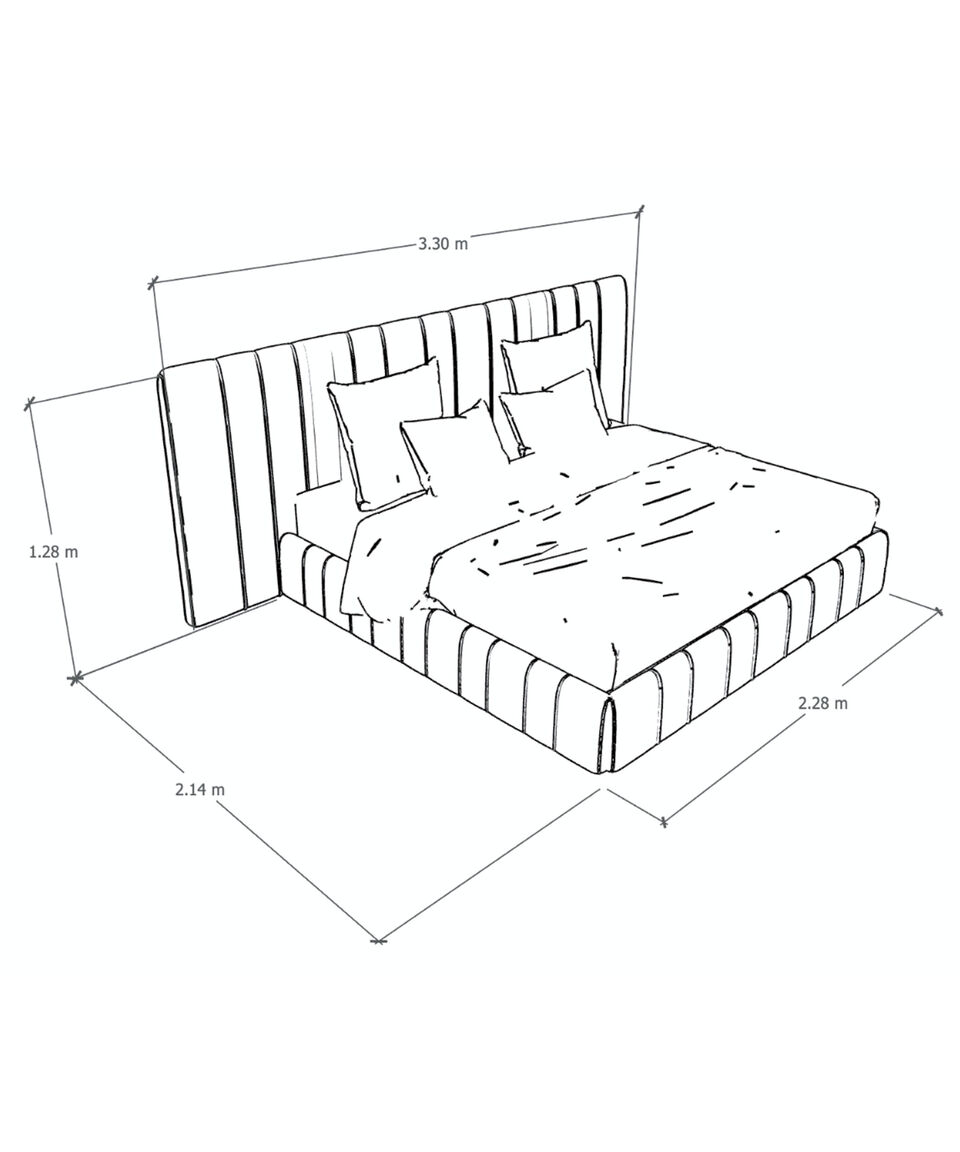 The MAAD Collection Cama King Size Alan En Tela Beige