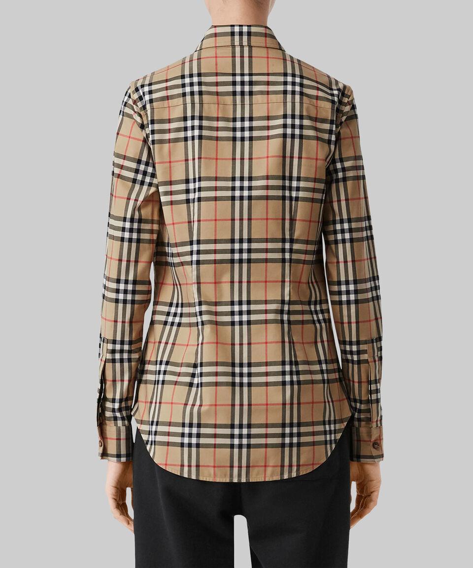 Burberry Camisa Con Cuadros Vintage Checks Manga Larga Mujer