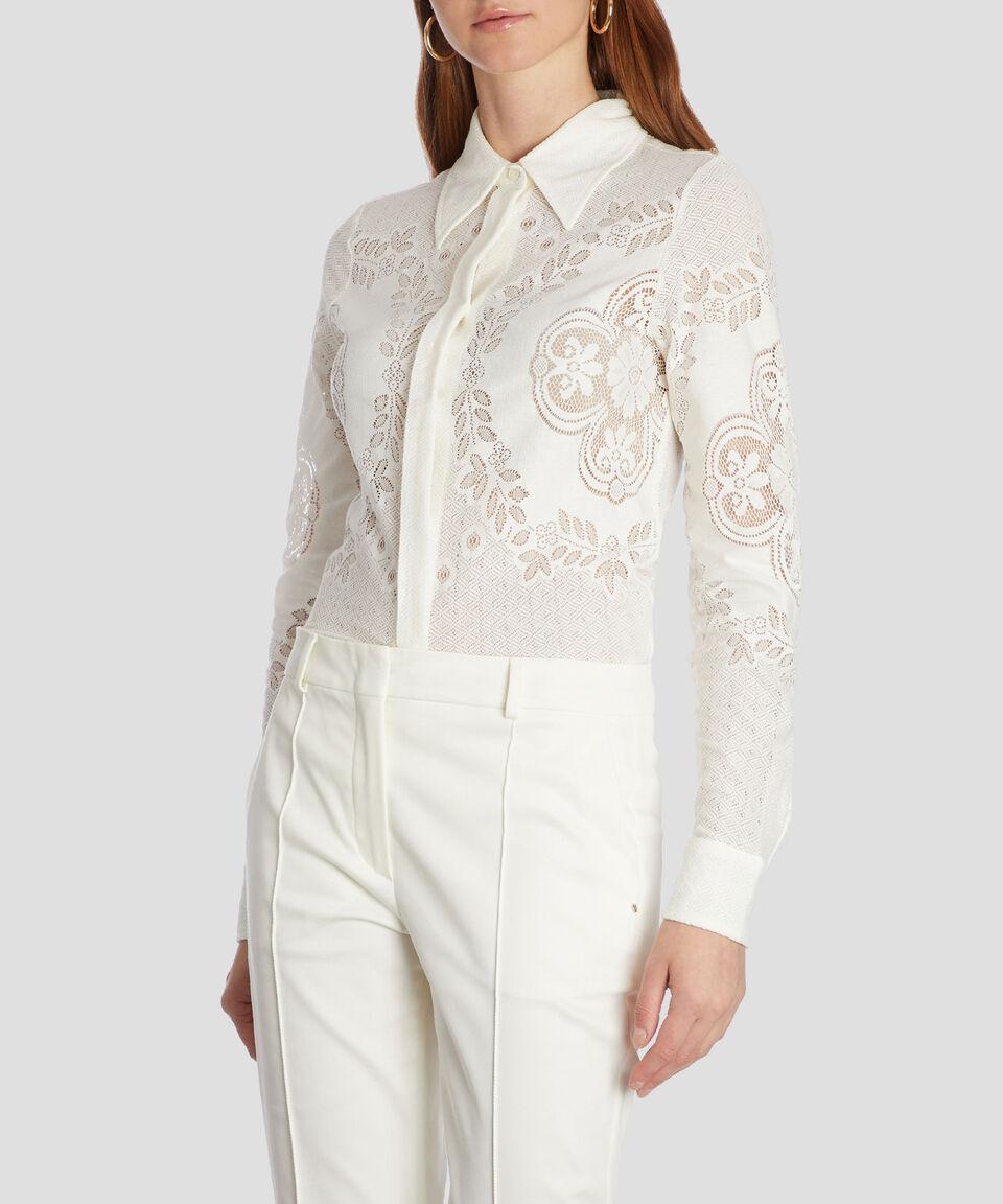 Sportmax Camisa floral calada con manga larga Mujer