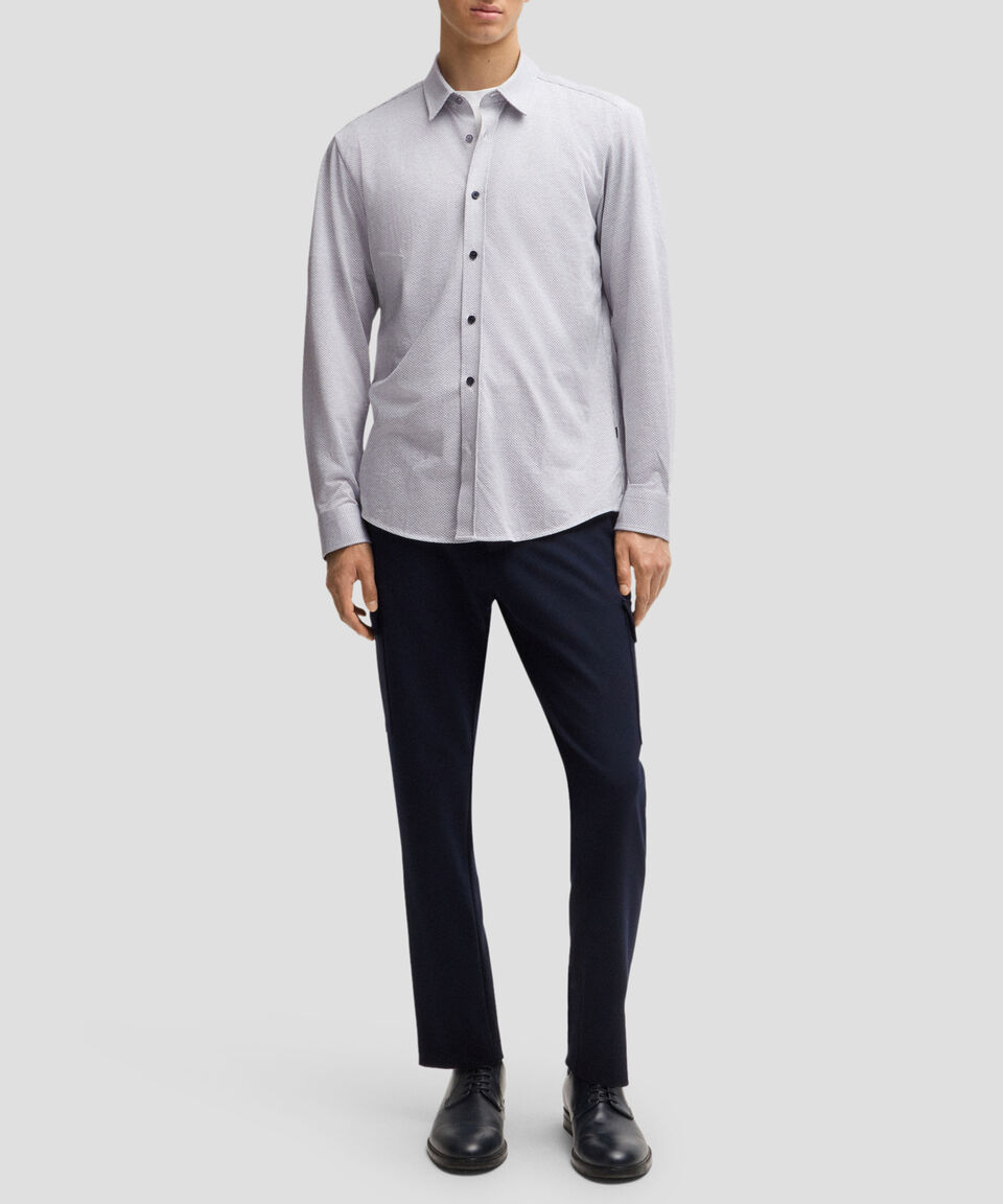 Boss Camisa Slim Fit De Punto De Algodón Estructurado Hombre