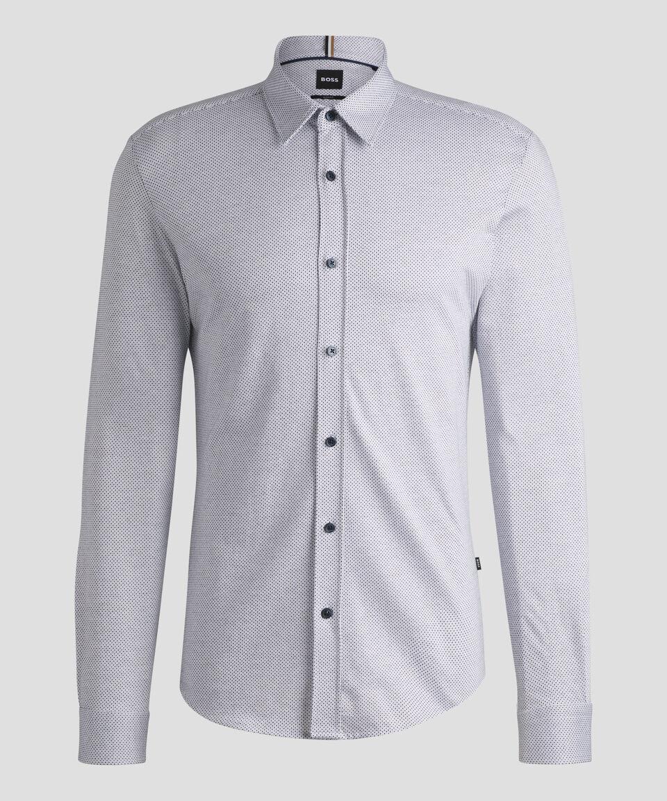 Boss Camisa Slim Fit De Punto De Algodón Estructurado Hombre