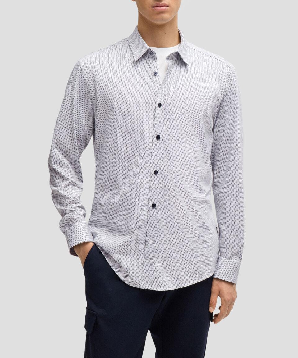 Boss Camisa slim fit de punto de algodón estructurado Hombre