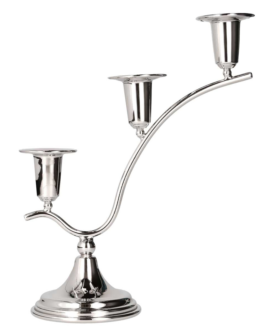 Talleres Los Ballesteros Candelero 3 Luces Ondulado En Níquel