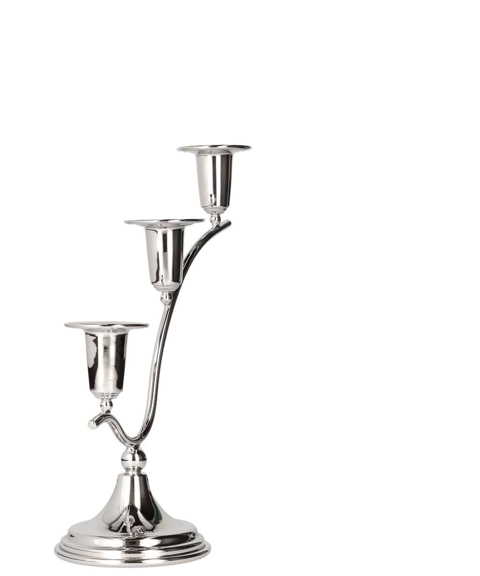 Talleres Los Ballesteros Candelero 3 Luces Ondulado En Níquel