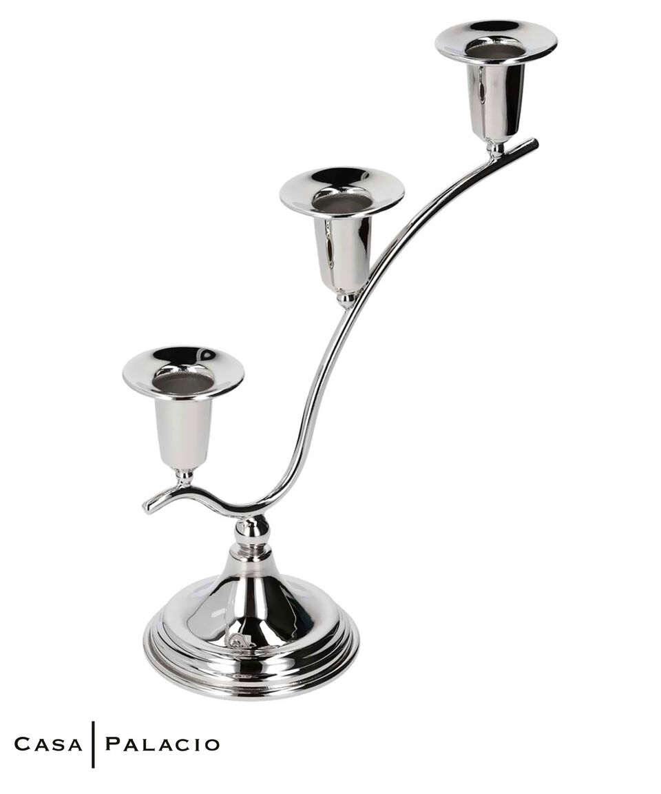 Talleres Los Ballesteros Candelero 3 Luces Ondulado en níquel