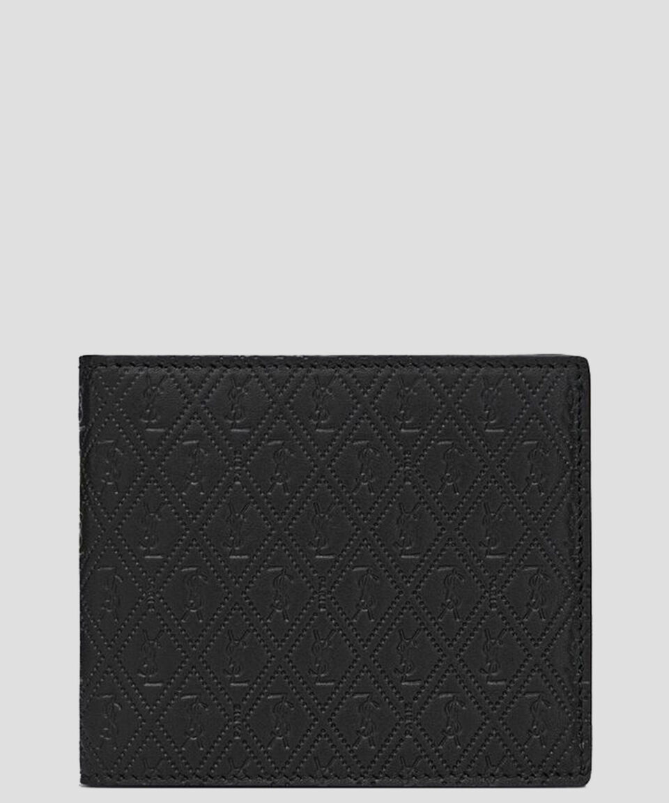 Saint Laurent Paris Cartera bifold en piel monogram Hombre