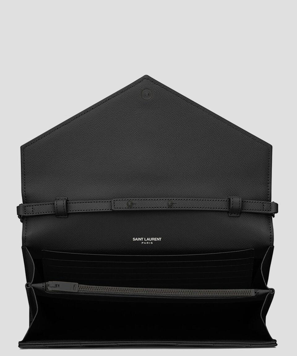 Saint Laurent Paris Cartera En Piel Con Líneas Mujer