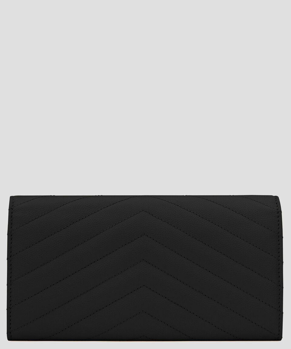 Saint Laurent Paris Cartera En Piel Con Líneas Mujer