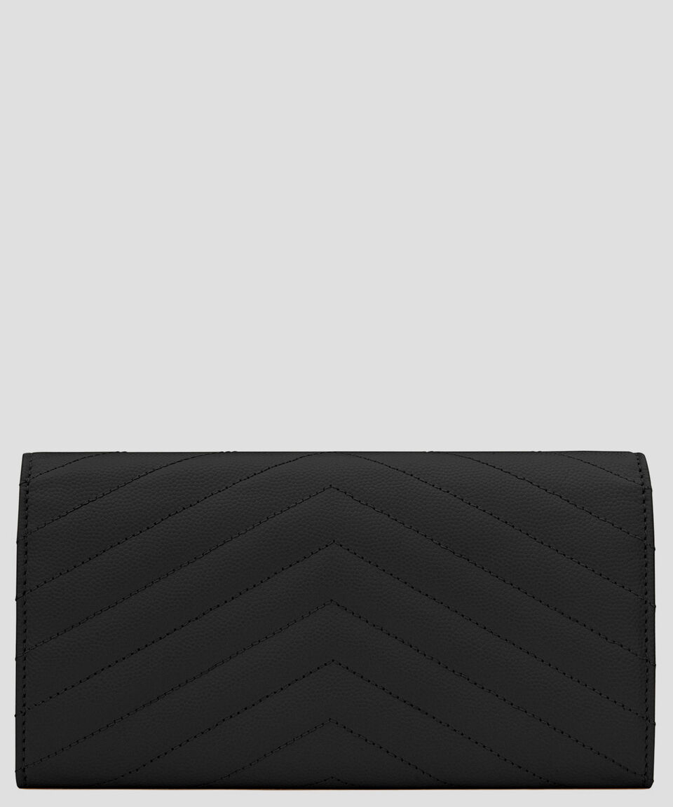 Saint Laurent Paris Cartera En Piel Con Líneas Mujer