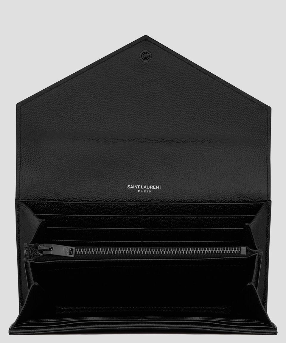 Saint Laurent Paris Cartera En Piel Con Líneas Mujer