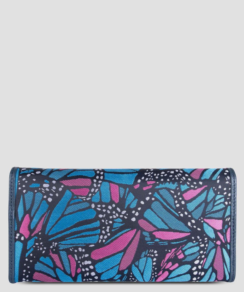 Pineda Covalin Cartera Mariposa Vitral En Piel Azul Rosa Mujer
