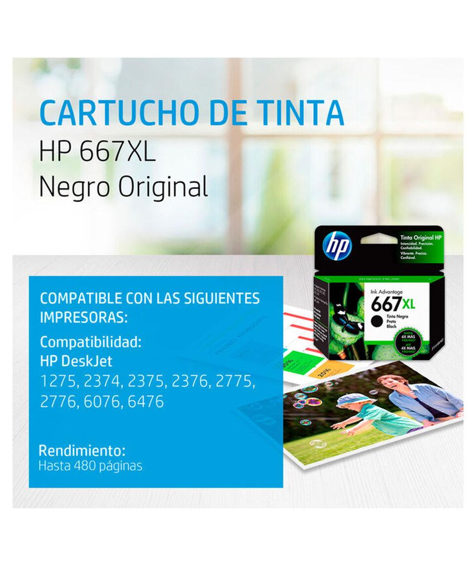 Hp Cartucho De Tinta Original HP 667 XL Negro (3YM81AL)