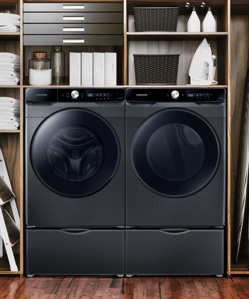 Samsung Centro De Lavado Lavadora Eléctrica Y Secadora Gas Natural (convertible A Gas LP) Frontal 22 Kg Negro