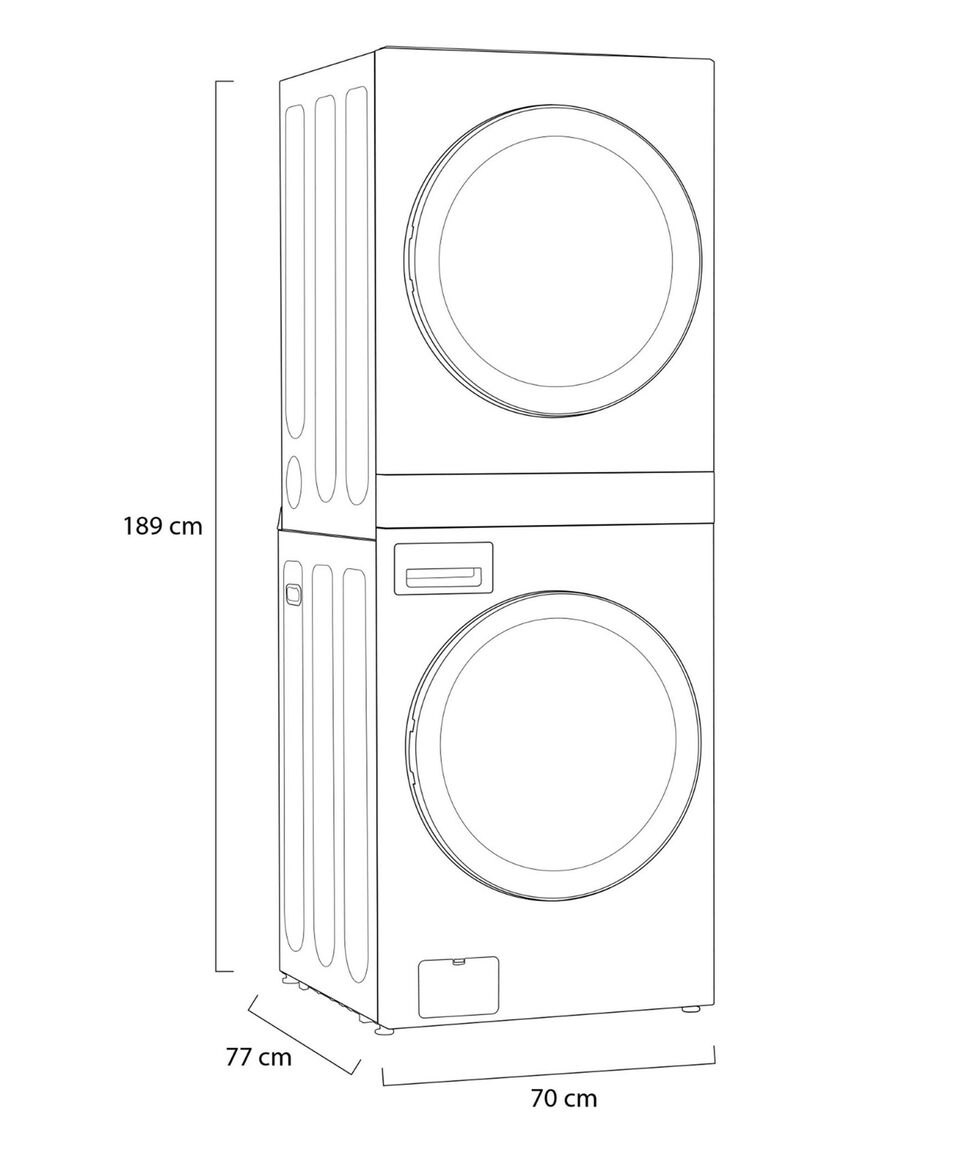 Lg Centro De Lavado LG WashTower Gas Natural Convertible A Gas LP Carga Frontal 22Kg WK22BS6