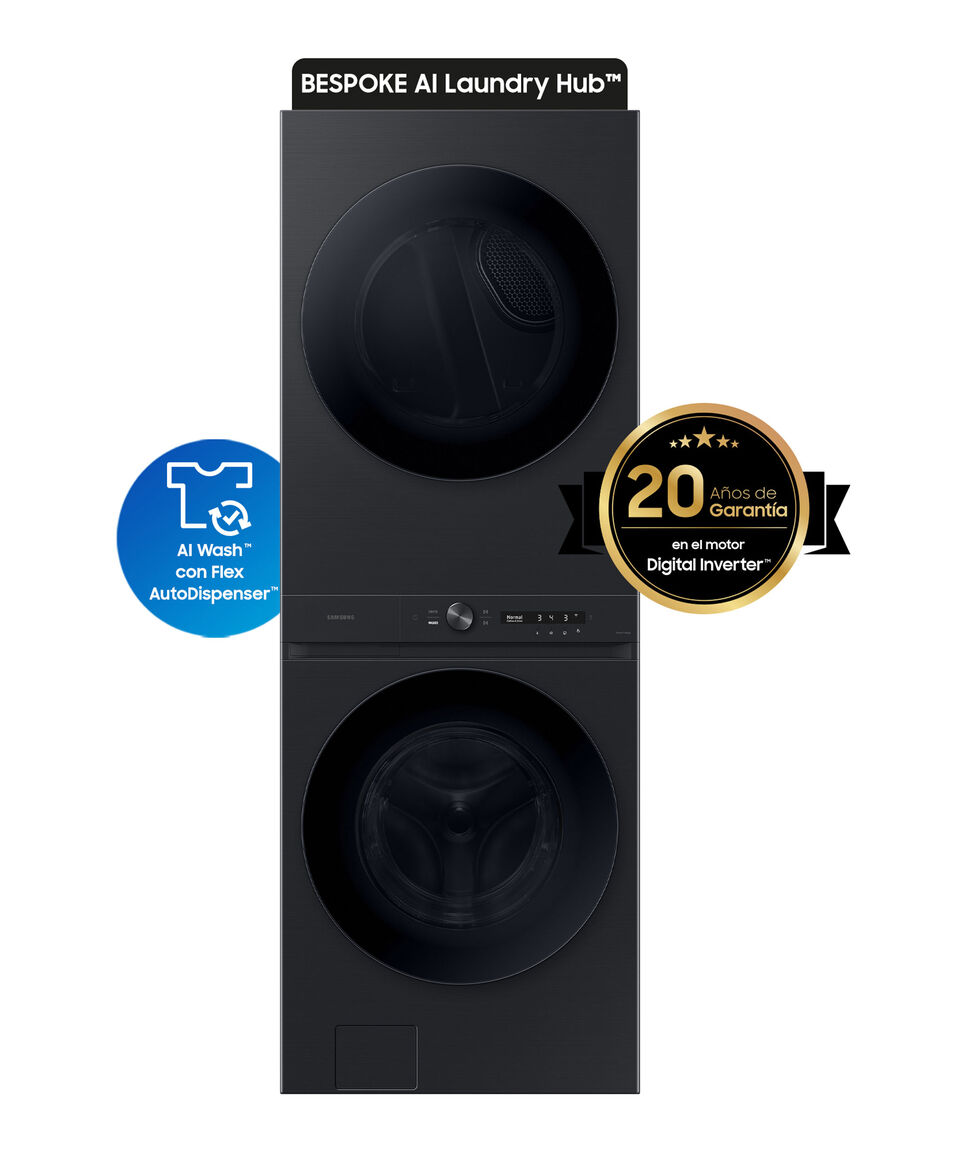 Samsung Centro de lavado Lundry HUB a Gas Natural (convertible a gas LP) Carga Frontal 22 Kg negro