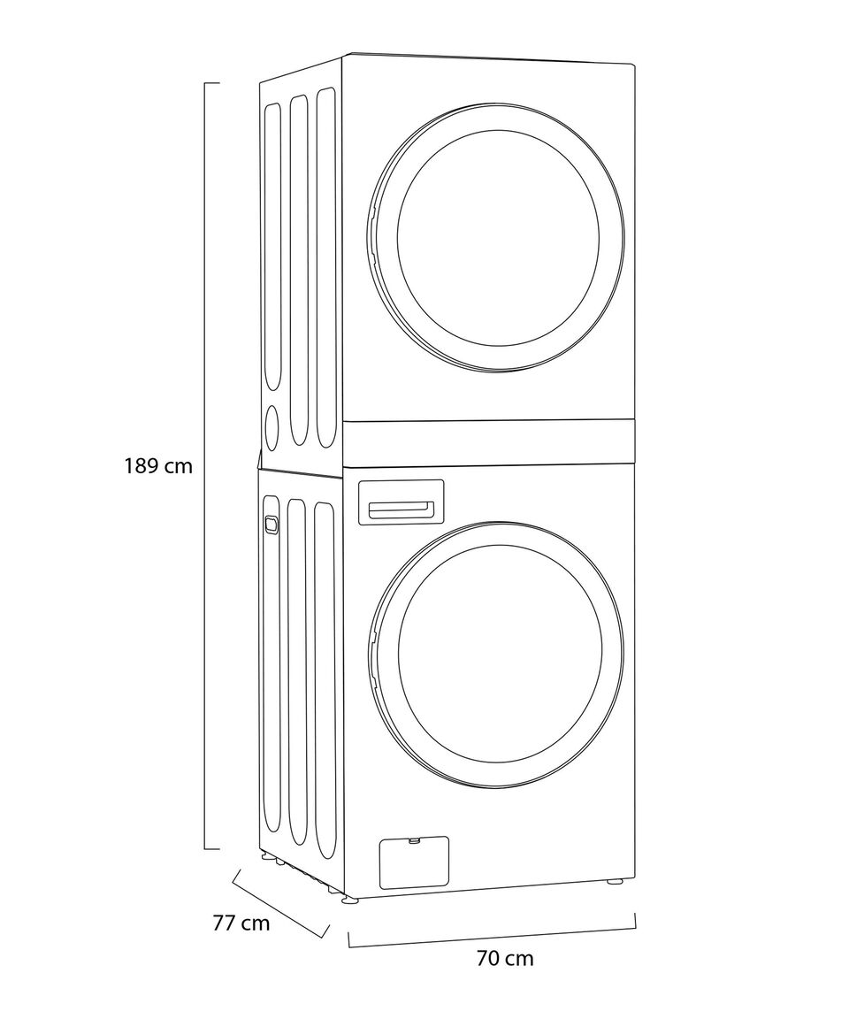 Lg Centro De Lavado WashTower Eléctrica - Gas Carga Frontal WK22WS6 22 Kg Blanco