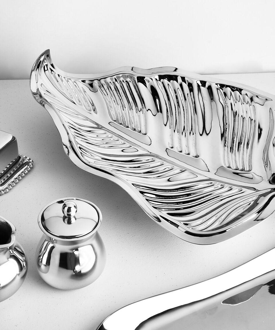 Talleres Los Ballesteros Centro De Mesa Hoja Grande Con Patas En Plata