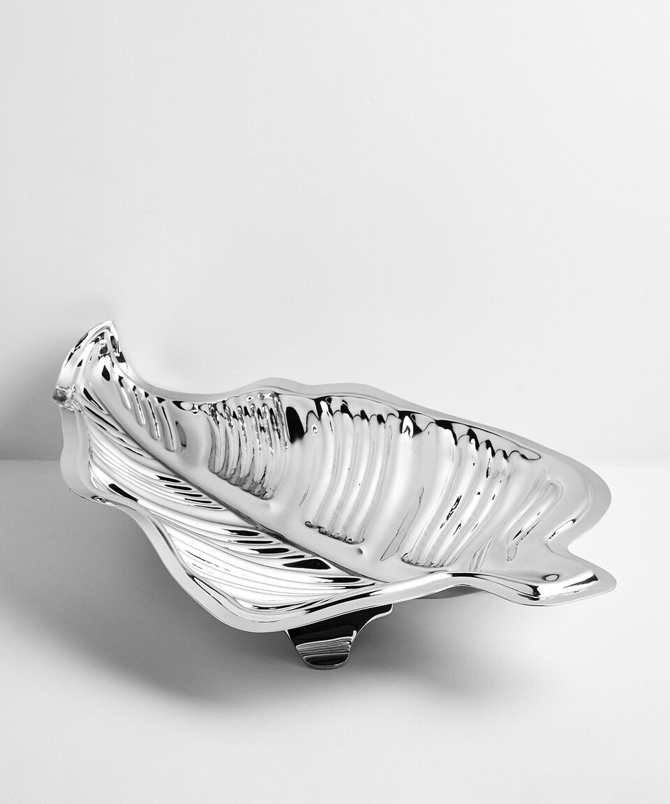 Talleres Los Ballesteros Centro De Mesa Hoja Grande Con Patas En Plata