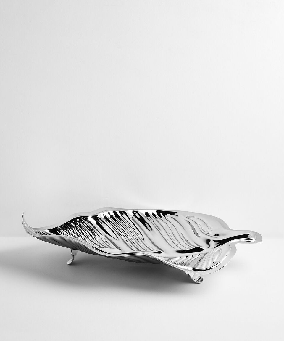 Talleres Los Ballesteros Centro de Mesa Hoja Grande con patas en plata