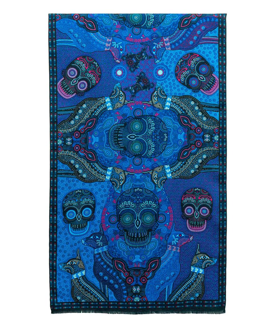 Pineda Covalin Chalina azul con estampado de Mictlán Mujer