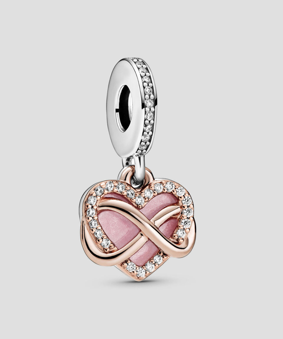 Pandora Charm en plata .925 Corazón con Infinito Resplandeciente con zirconia cúbica Mujer