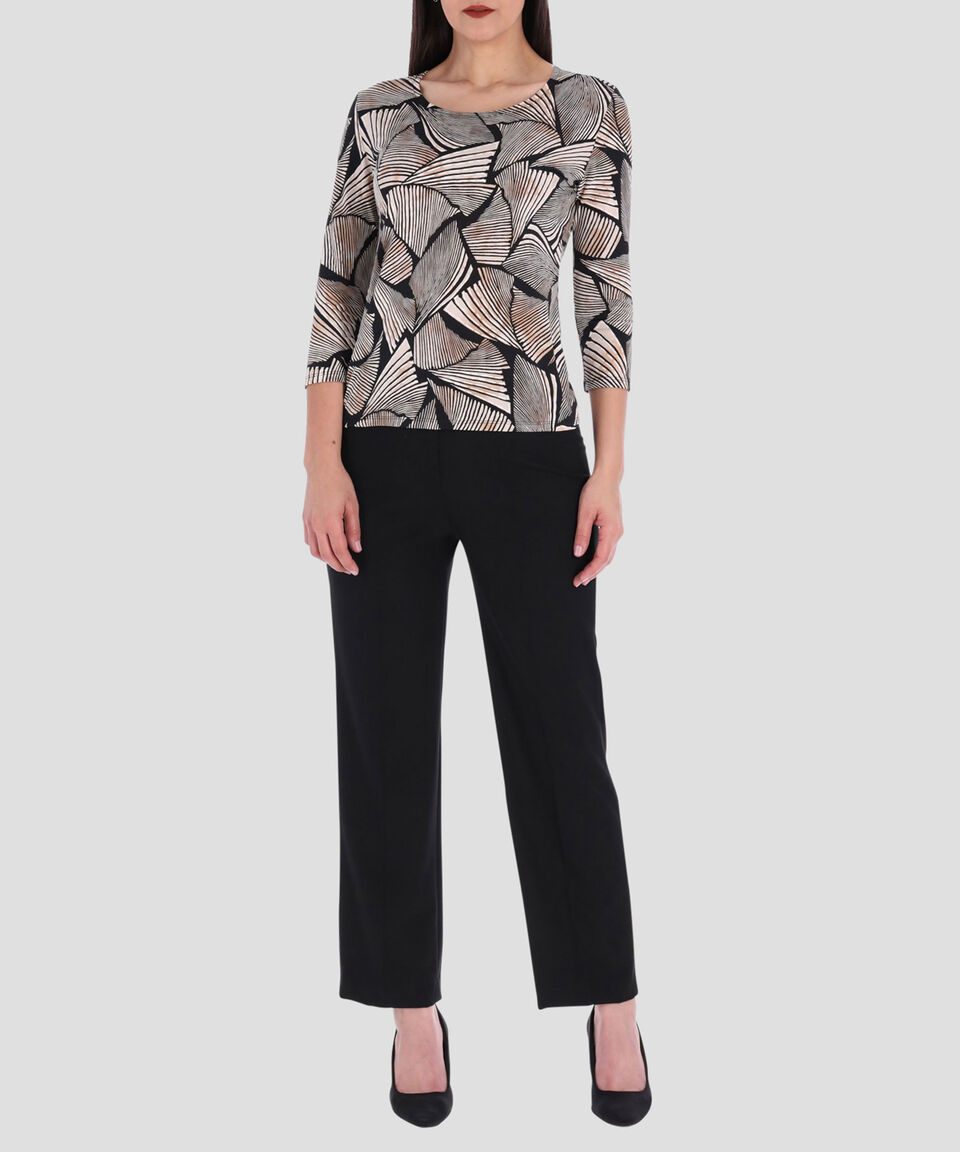 Charme Blusa Geométrica Manga 3/4 Mujer