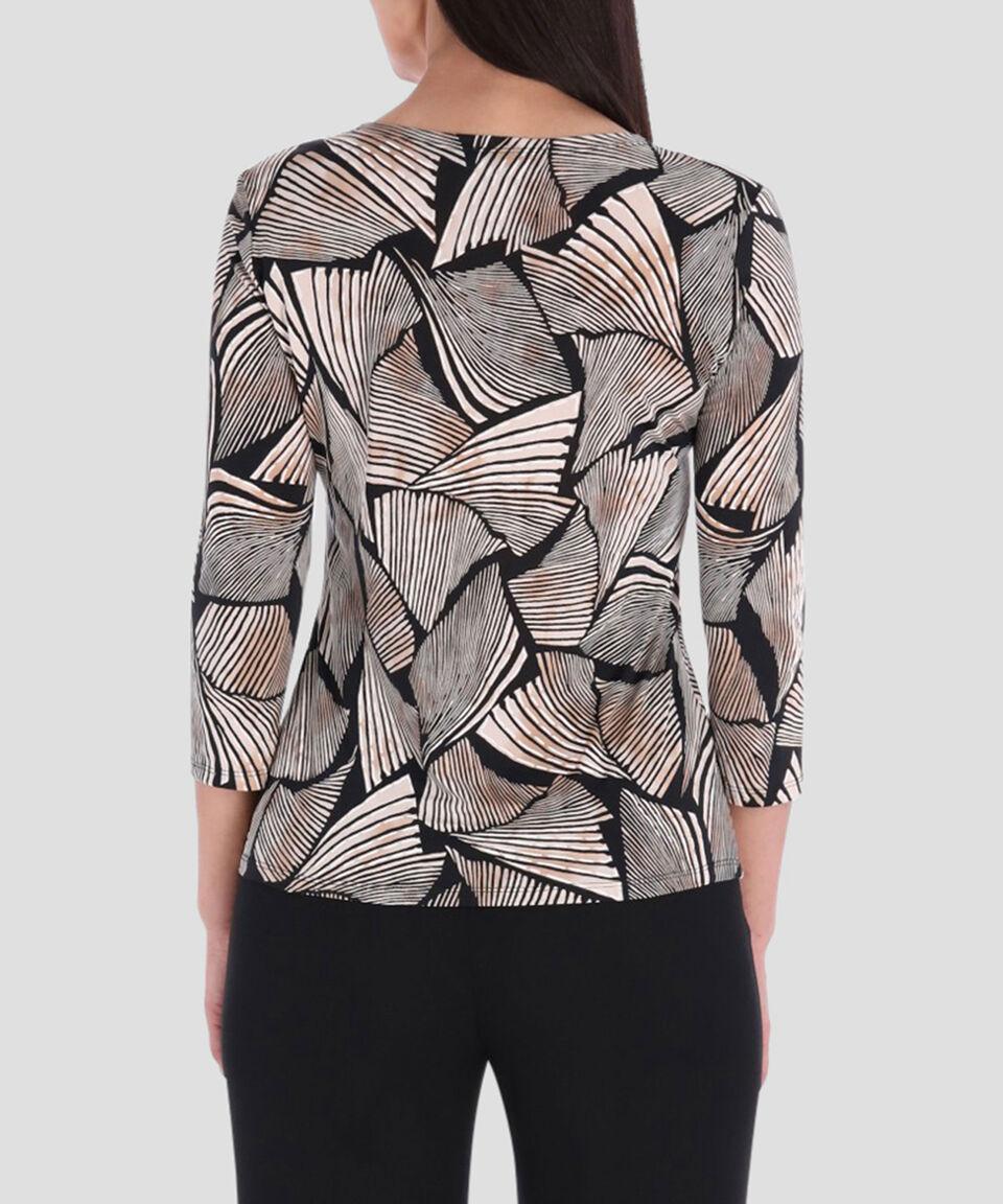 Charme Blusa Geométrica Manga 3/4 Mujer