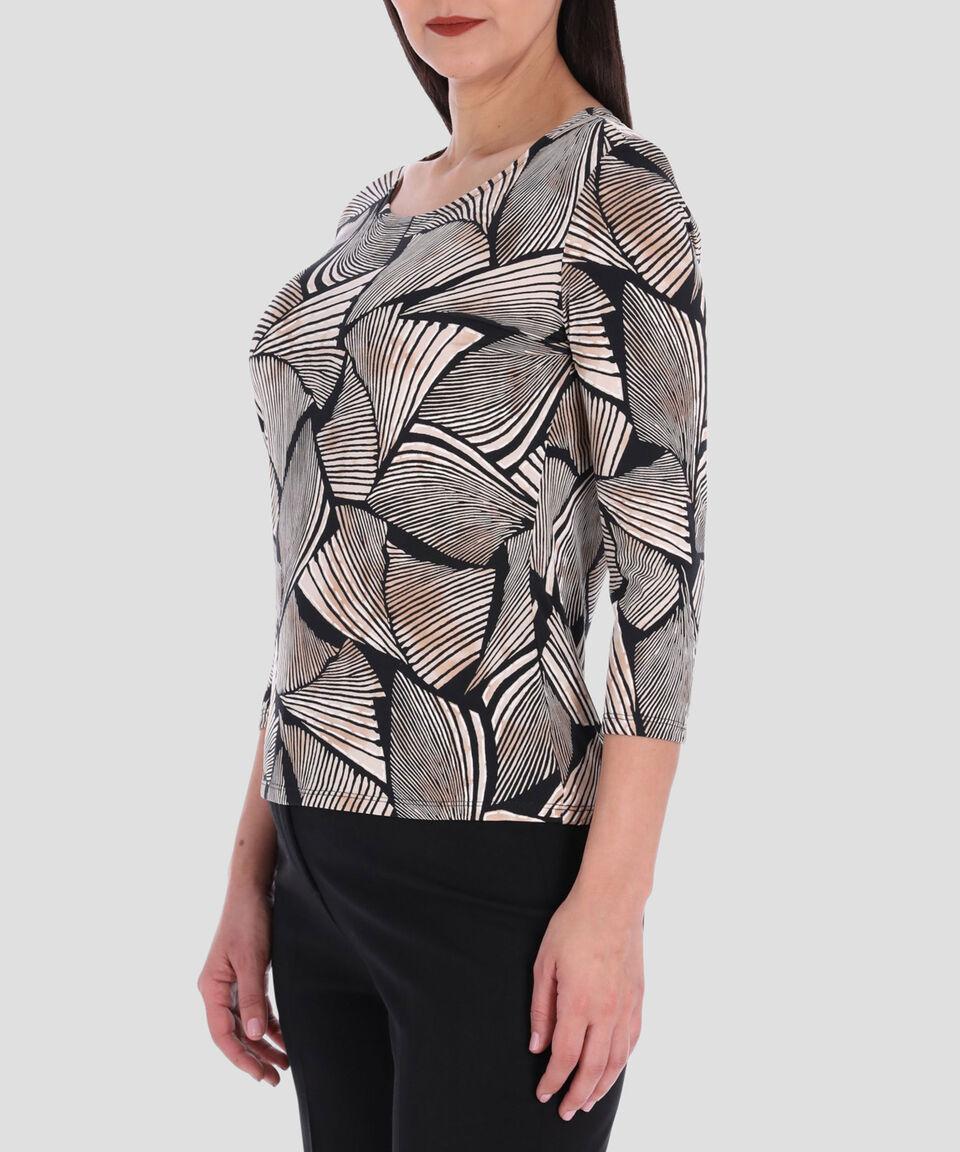 Charme Blusa geométrica manga 3/4 Mujer