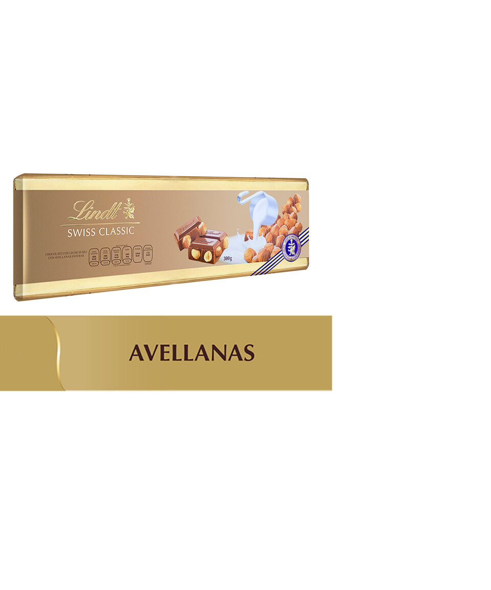 Lindt Chocolate Con Leche Suizo Con Avellanas Enteras Swiss Classic 300 Gr