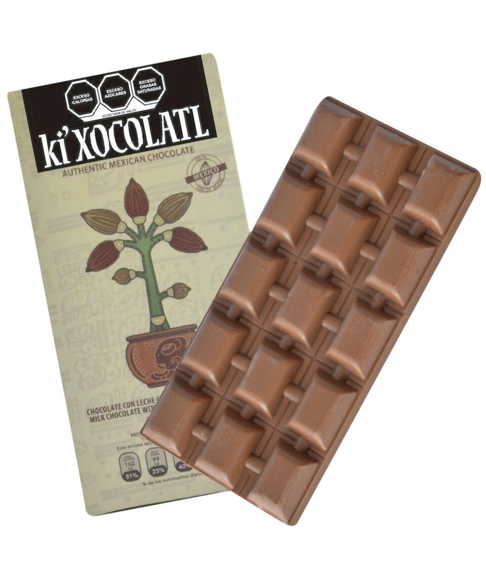 Ki'Xocolatl Chocolate con Leche Trozos Cacao 36.6 % Cocoa 80 gr