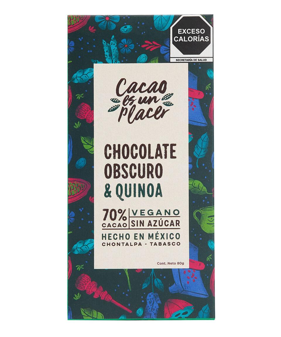 Cacao es un Placer Chocolate Obscuro & Quinoa Vegano 70% Cacao 80 g