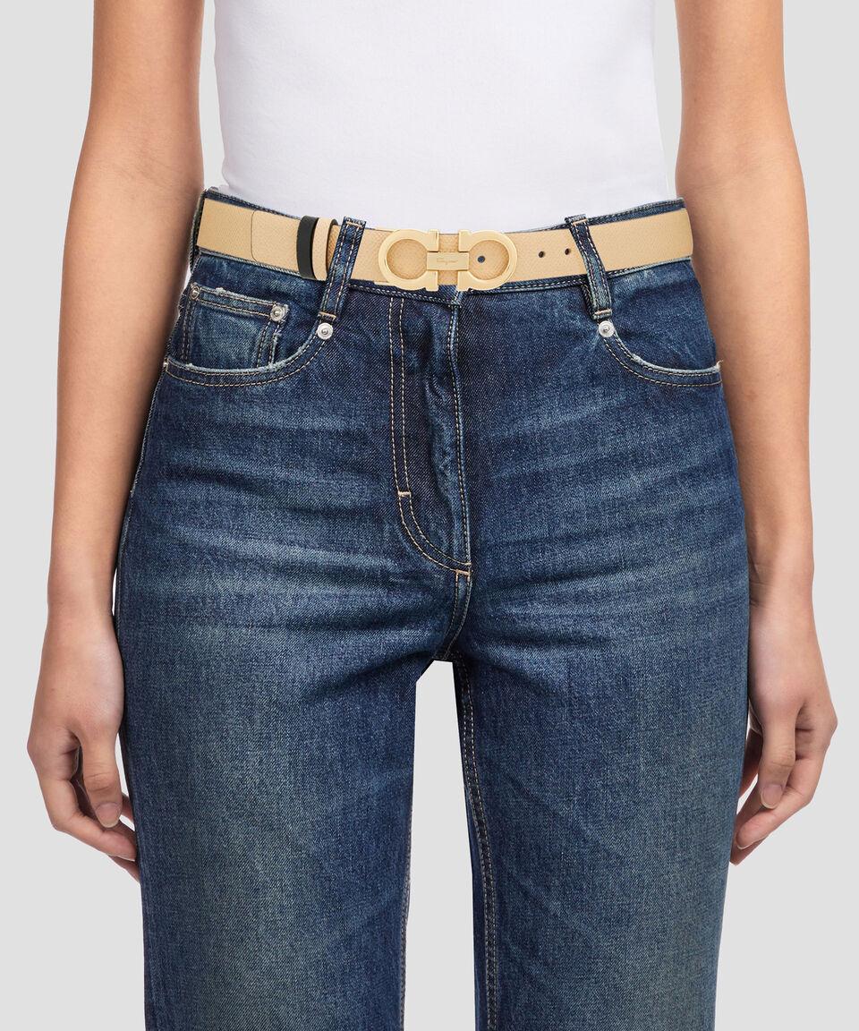 Ferragamo Cinturón Gancini Ajustable Y Reversible Mujer