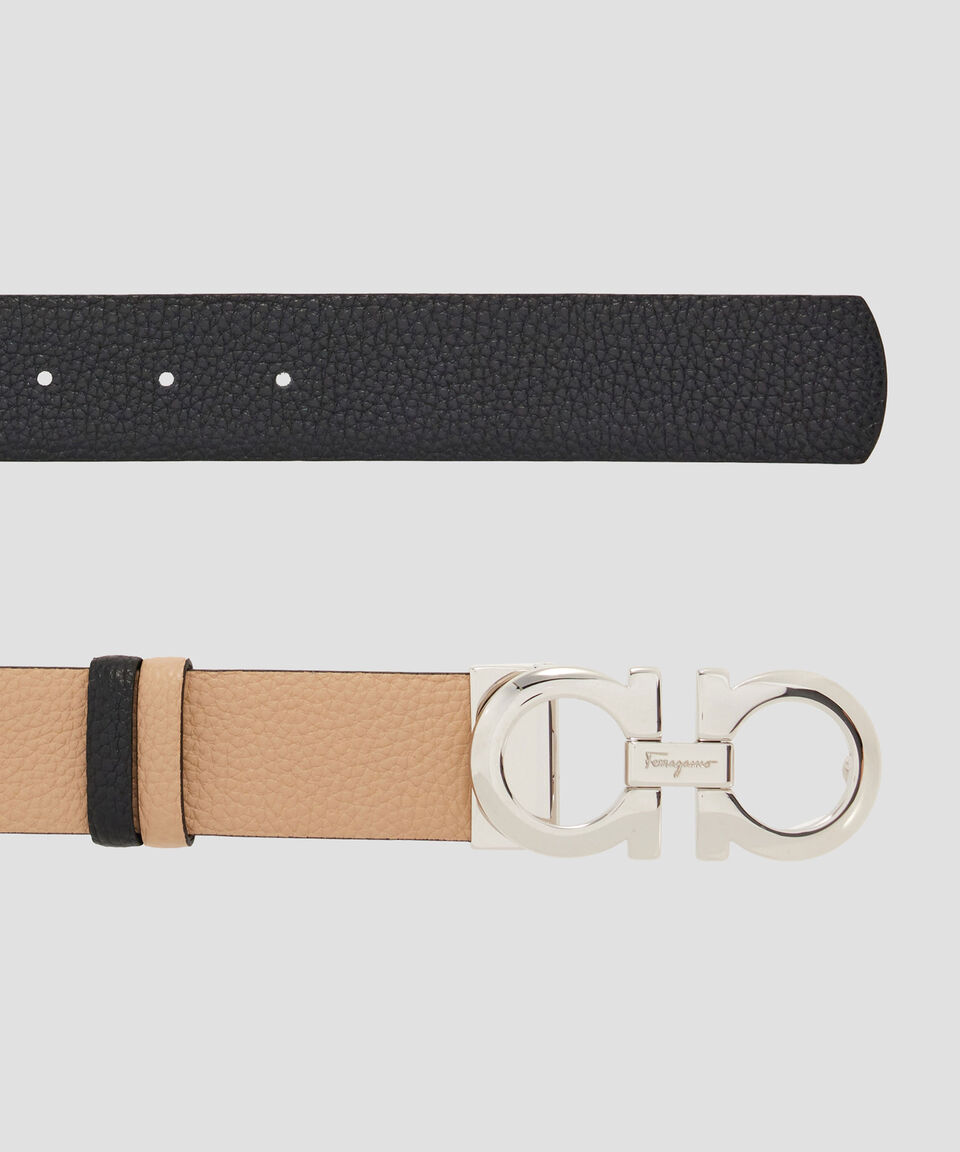 Ferragamo Cinturón Gancini Ajustable Y Reversible Mujer