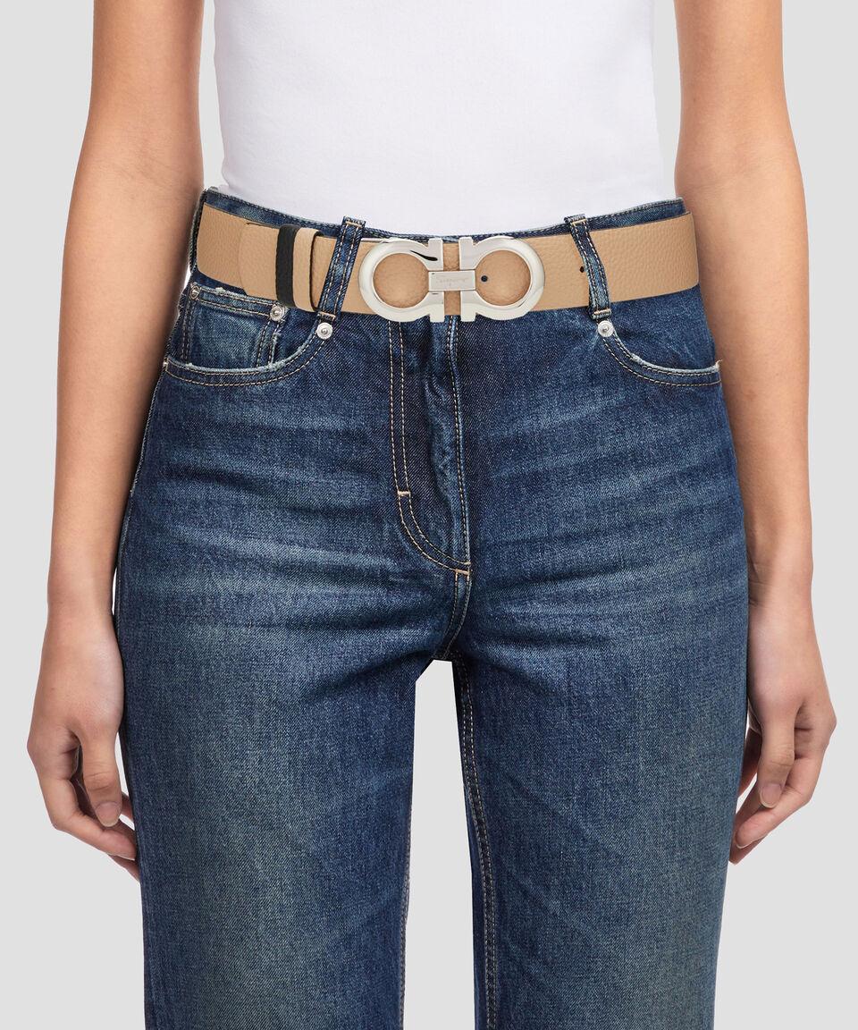 Ferragamo Cinturón Gancini Ajustable Y Reversible Mujer