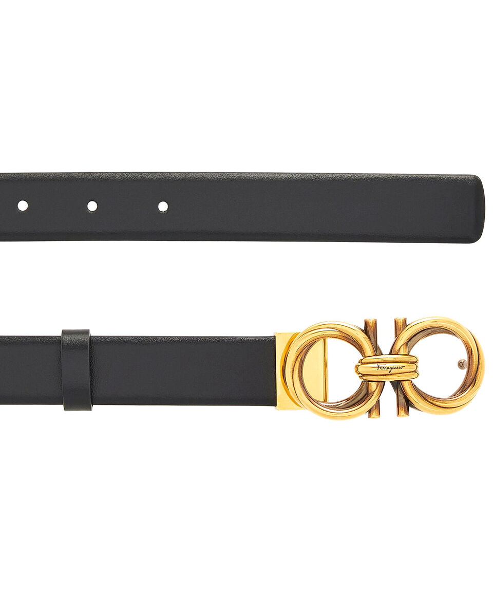 Ferragamo Cinturón Reversible En Piel Color Negro Mujer