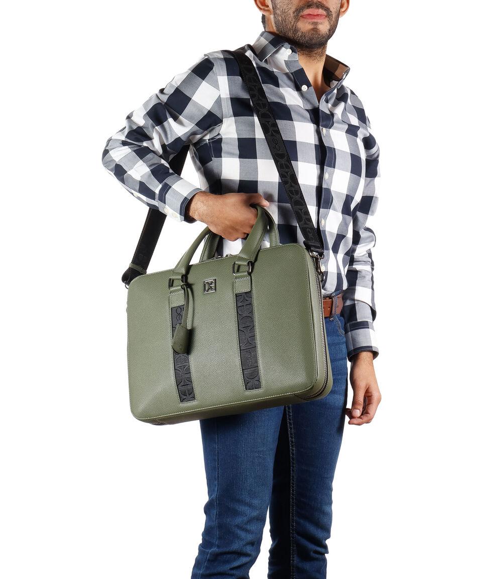 Clóe Porta Laptop 15" En Piel Verde Olivo Hombre