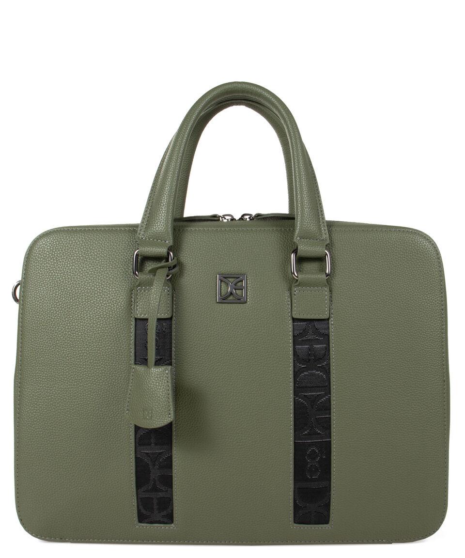 Clóe Porta Laptop 15" en piel verde olivo Hombre