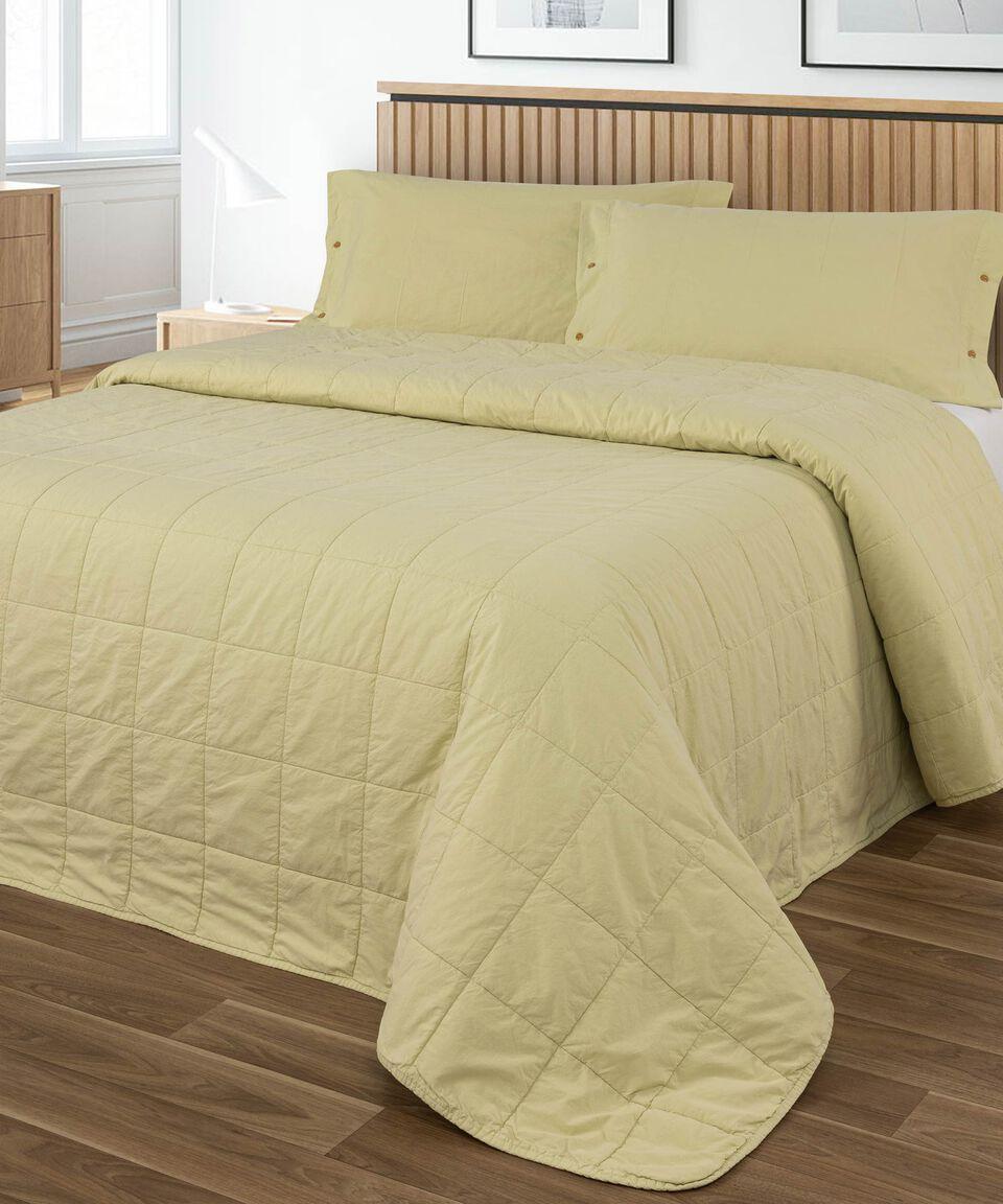 Pereira da Cunha Colcha King Size en Algodón Squares Aloe Vera