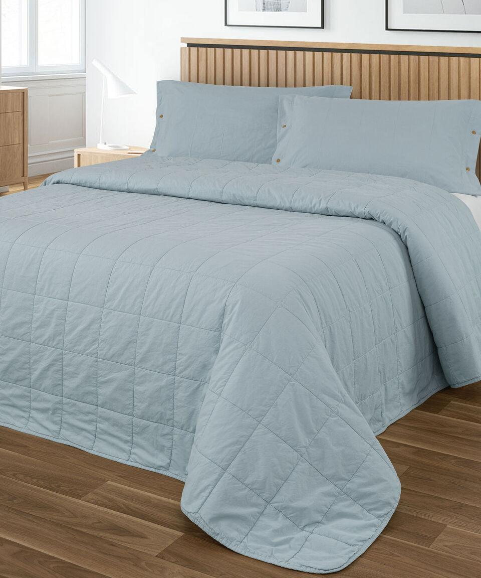 Pereira da Cunha Colcha Matrimonial Queen Size en Algodón Squares Azul