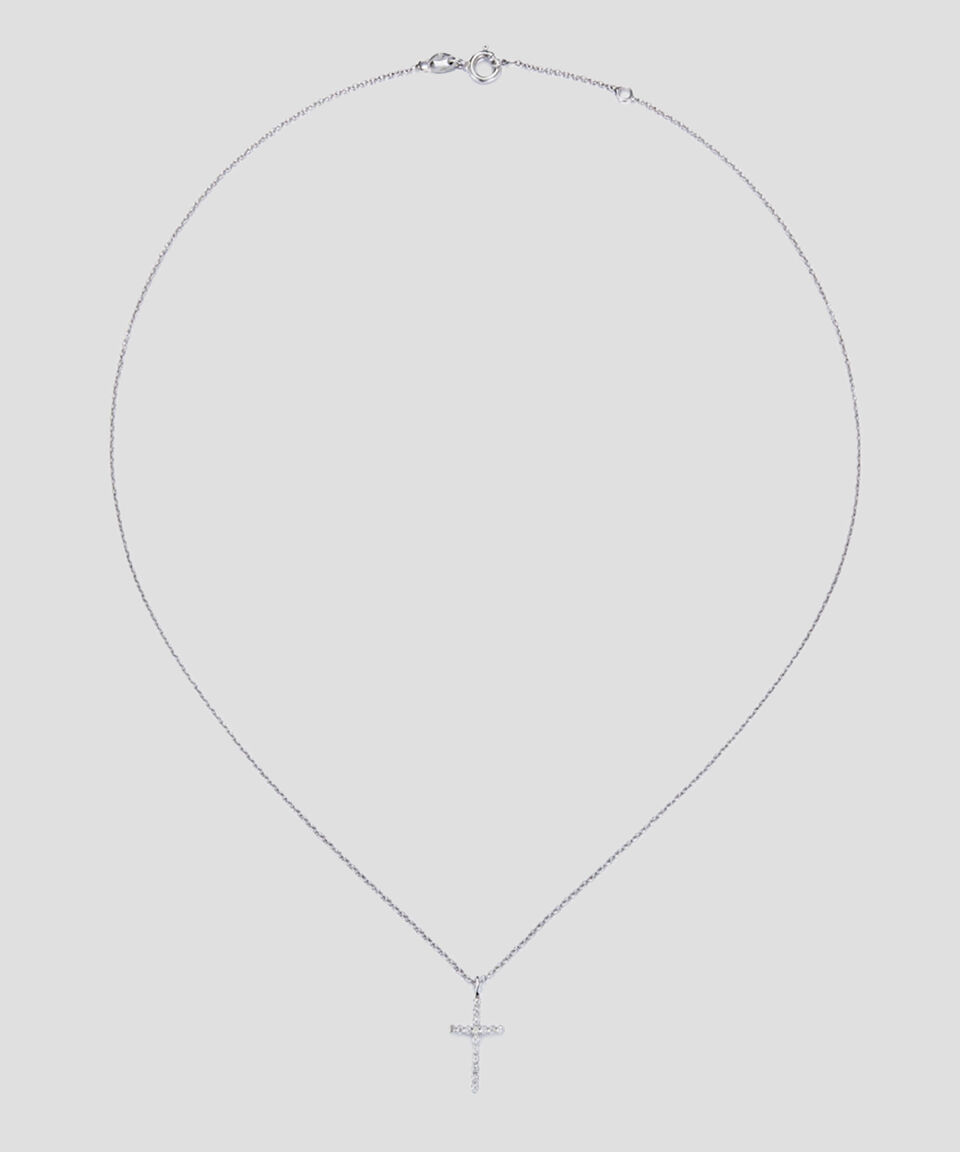 Suarez Colgante En Oro Blanco 18 Kilates Con Cruz Mujer