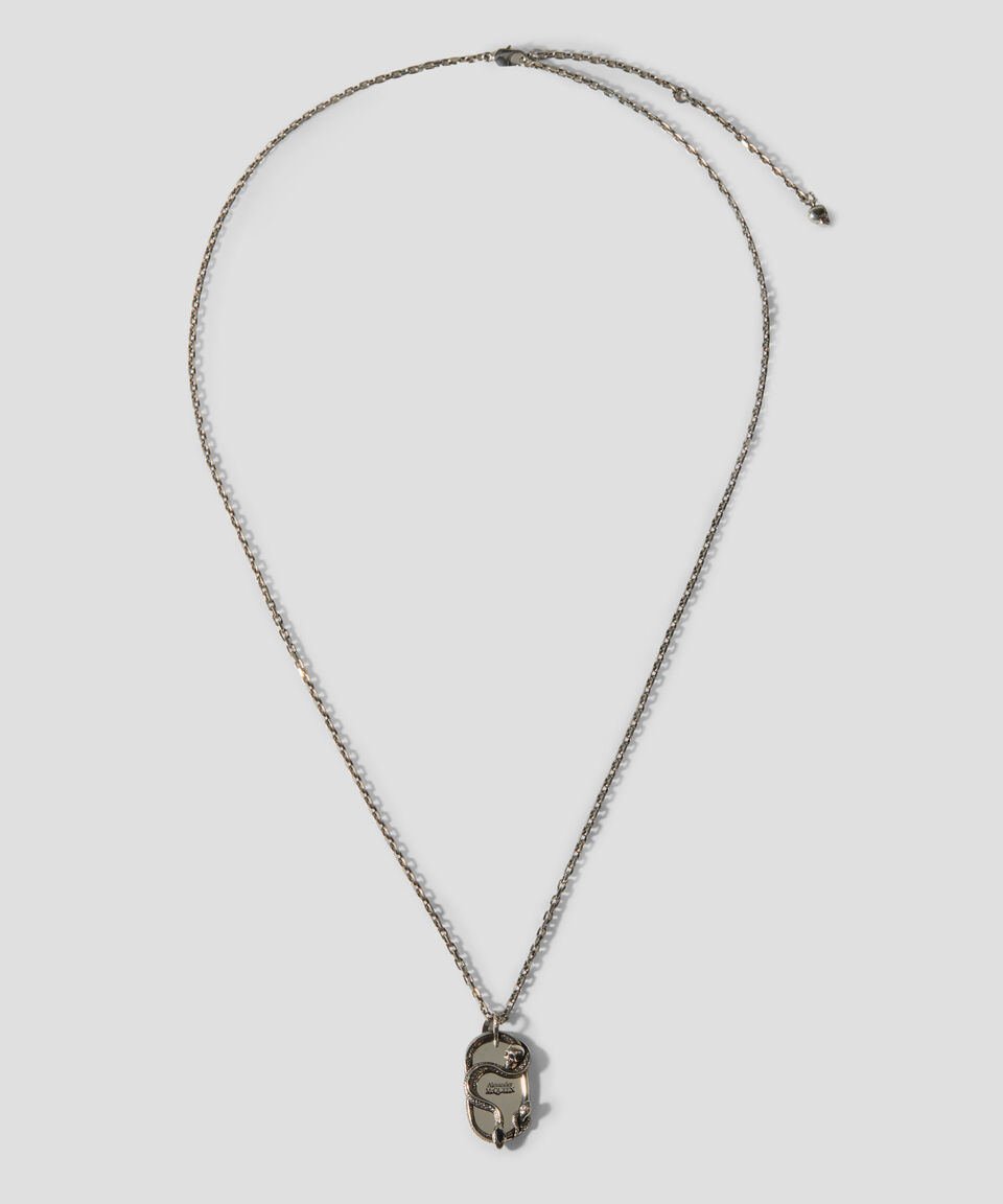 McQueen Collar Con Dije De Serpiente Y Calavera Hombre