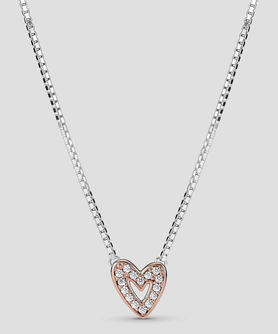 Pandora Collar Corazón en Plata .925 con Zirconias Mujer
