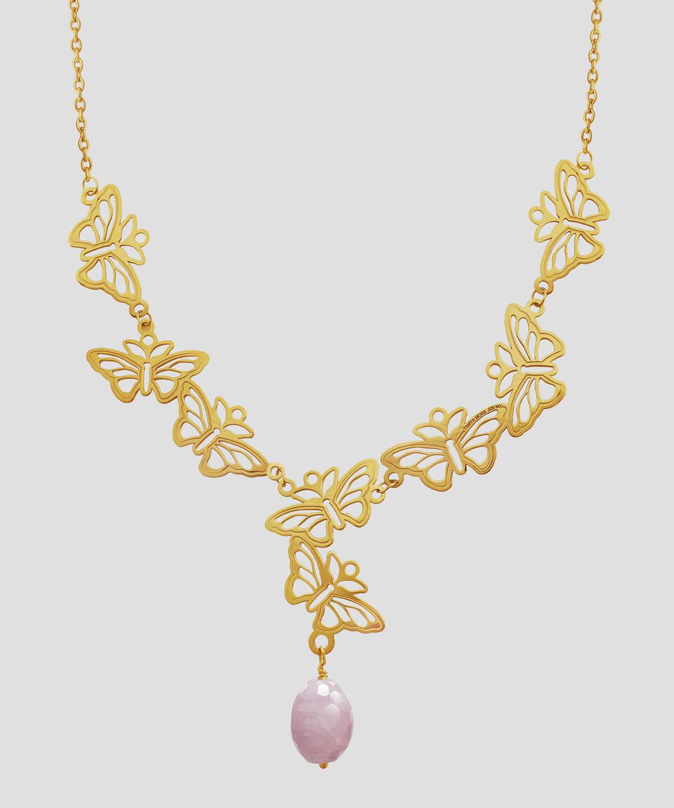 Tanya Moss Collar en Plata .925 con 8 Mariposas e Incrustación de Kunzita Mujer