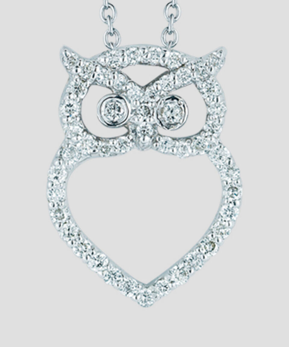 Roberto Coin Collar Tiny Treasures En Oro Blanco De 18 Kilates Con Diamantes Mujer