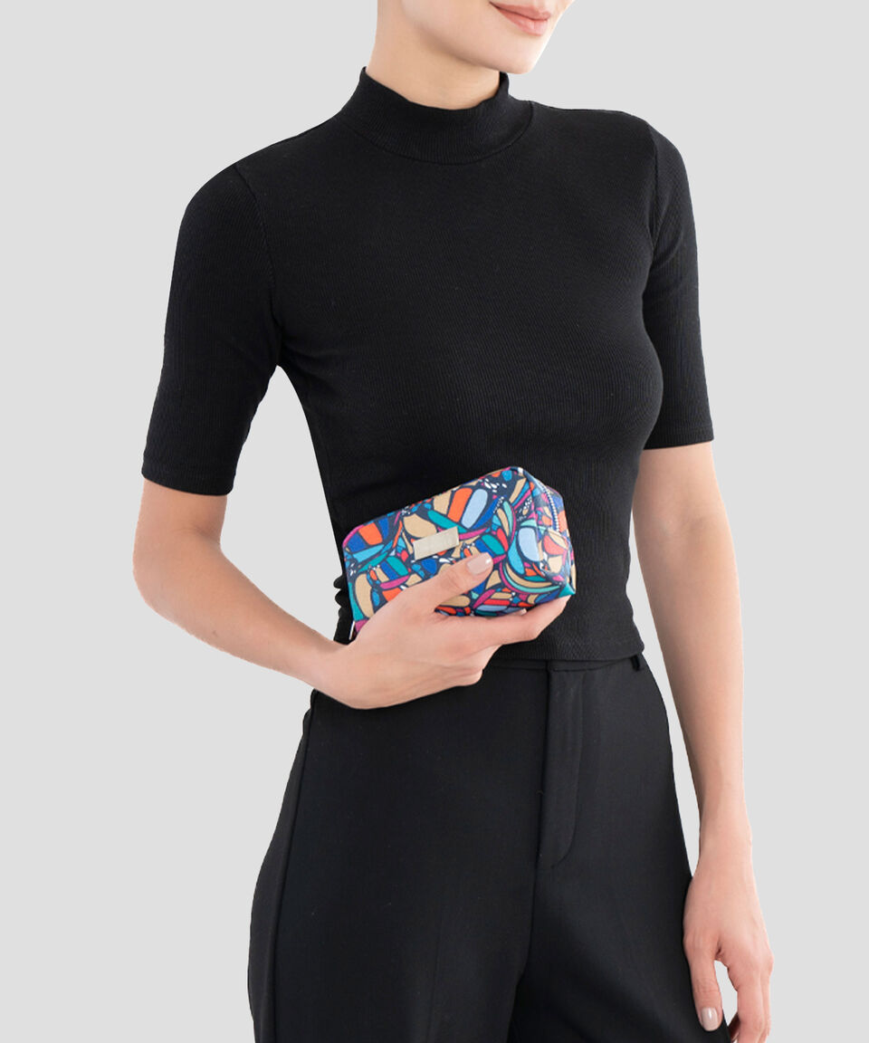 Pineda Covalin Cosmetiquera Multicolor Mariposa Abstracta Estampada Mujer