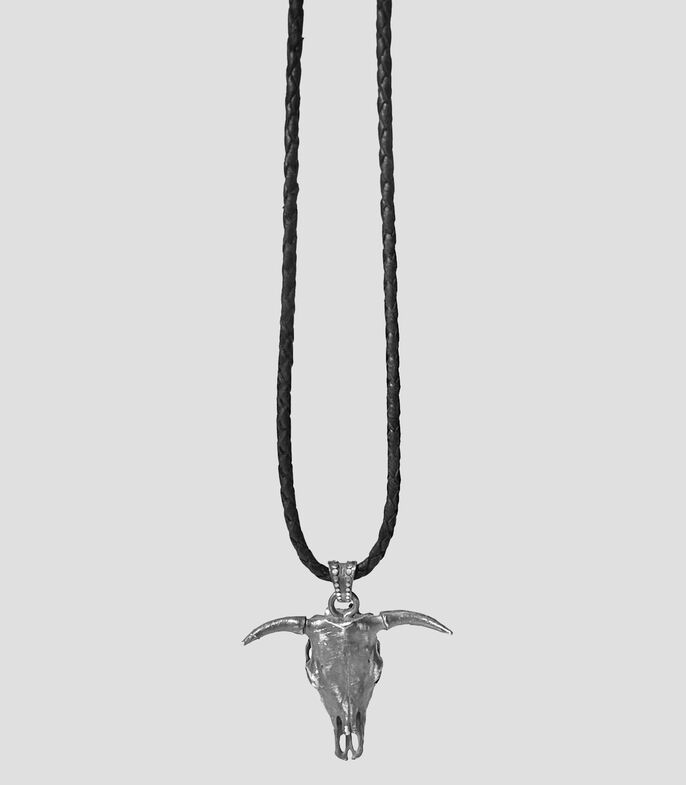 Rock & Jewel Dije con collar en plata .925 Bull Head Unisex