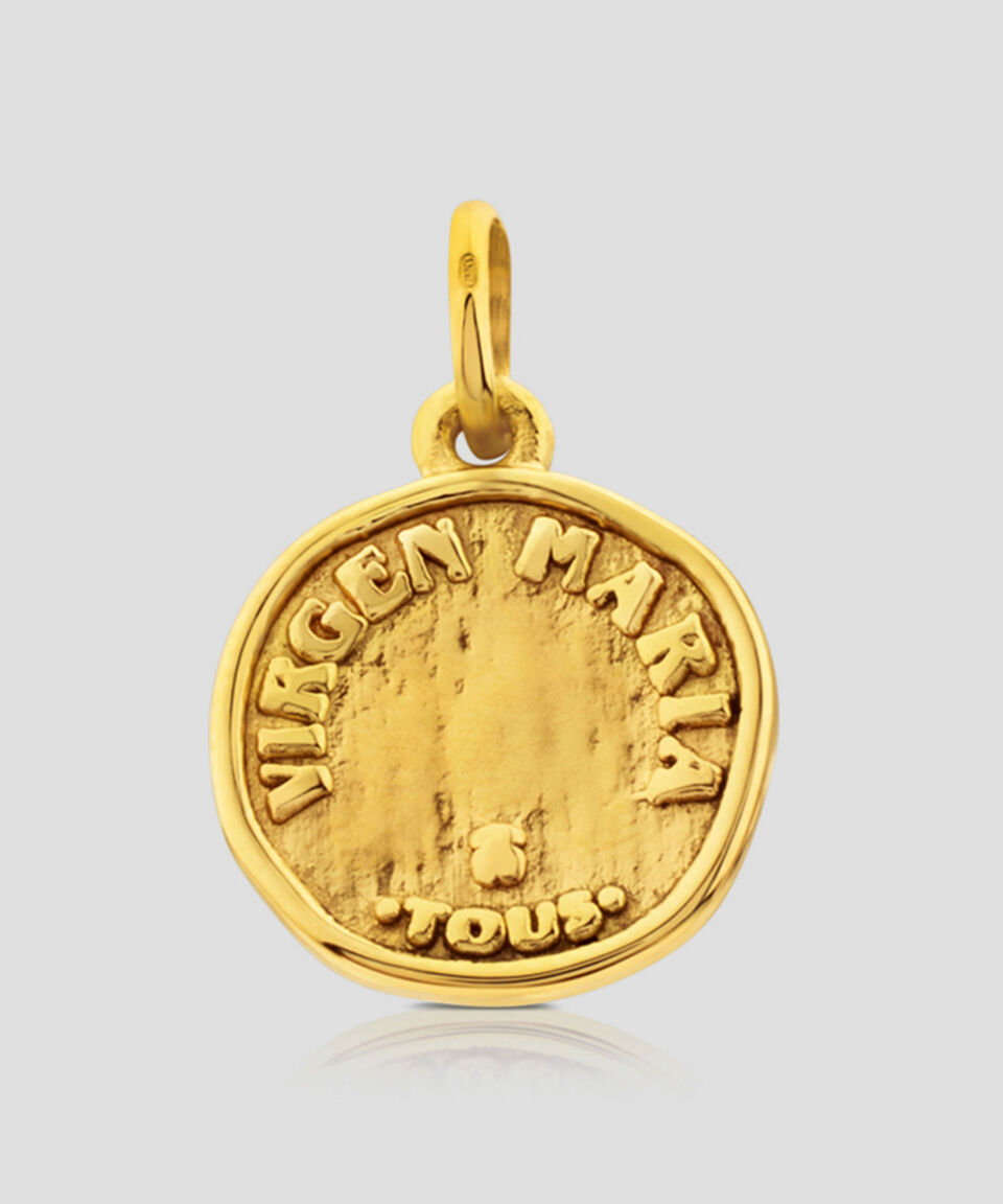 Tous Dije Virgen María En Oro Amarillo De 18 Kilates Devoción Mujer