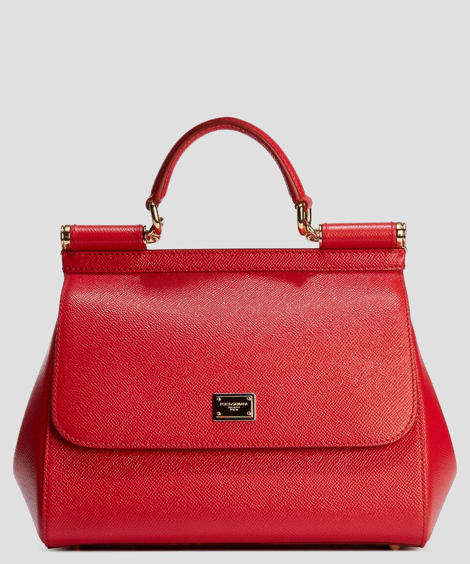 DOLCE & GABBANA Bolso Satchel Rojo en Piel Mujer